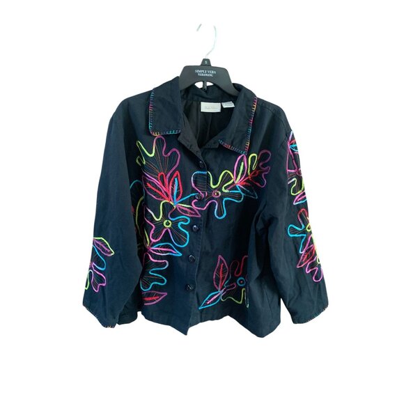 Vintage y2k Studio Works Womens Size 2X Art to Wear Jacket Coat embellished mult - Picture 5 of 5